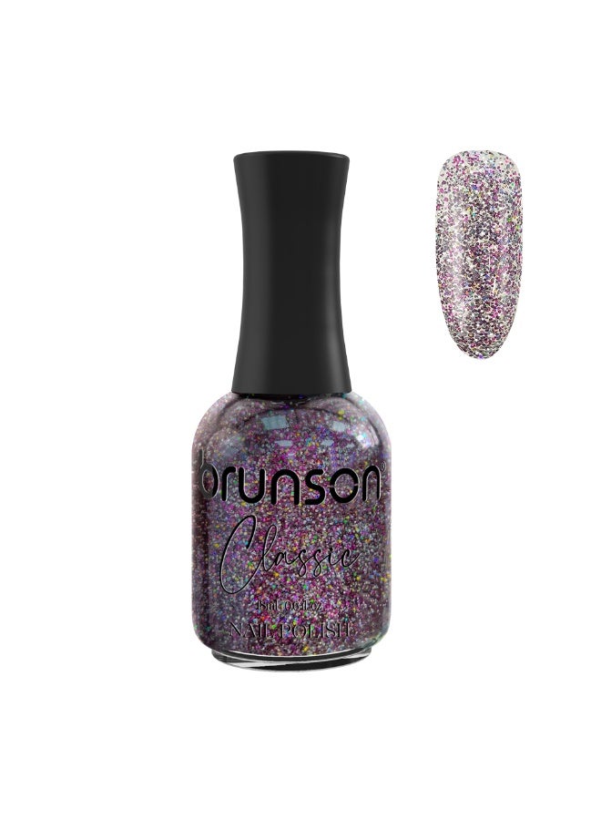 Brunson Classic Nail Polish 18ml Fast Dry Nail Lacquer Nail Harderner Normal Polish Glossy Gel Effect Quick Air Dry Long-Lasting Natural Nail Enamel Salon Quality Manicure Pedicure Regular Polish - Image 1